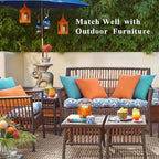 MIULEE Pack of 2 Decorative Outdoor Solid Waterproof Throw Pillow Covers Faux Linen Garden Farmhouse Coastal Cushion Cases for Summer Patio Tent Balcony Couch Sofa 20x20 Inch Turquoise