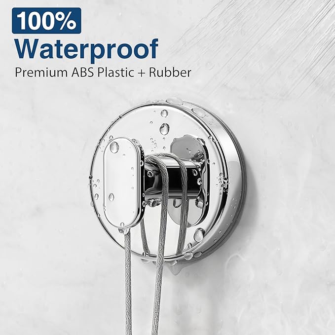 pickpiff Suction Cup Hooks for Shower: 15 LB Strong Wall Hanger for Bathroom, Front Door, Glass, Window, RV, Holder for Towel, Christmas Wreath, Coat, Loofah, Waterproof & Reusable, Silver 10-Pack