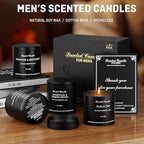 Scented Candle Gift Sets | Men's Gift Aromatherapy Candles | 4 Pack(32oz) Matte Black Tin Jar Long Burn Candle Sets for Men | Men Soy Wax Candle Gifts of Christmas,Boyfriend and Father's Day