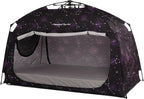 Indoor Instant Privacy Bed Tent for Sleeping,Quick Set-up Bed Canopies,Portable Bed Drapes with Large Space and 3 Doors (Starry, Full)