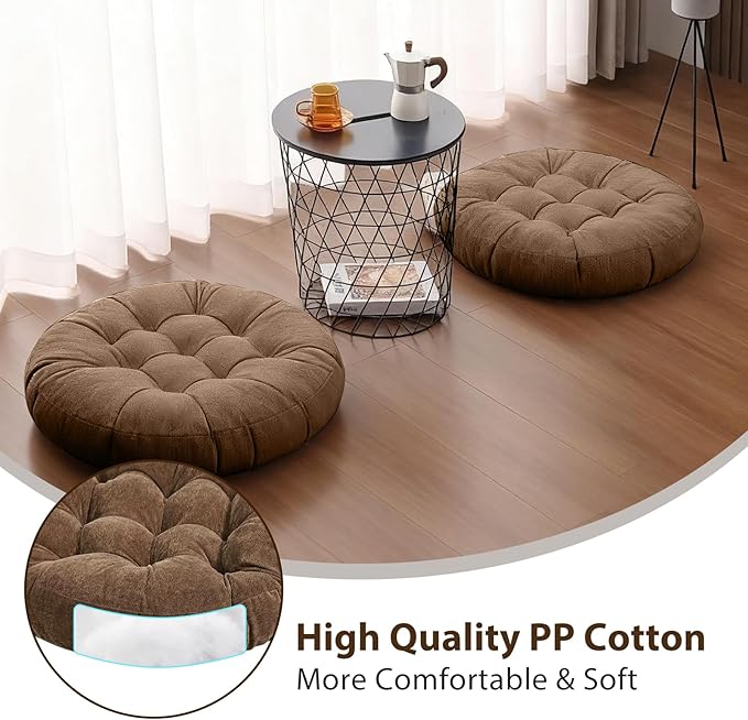 Tiita Outdoor Cushions Square Floor Pillow Thicken Tufted Seat Pad Large Floor Cushion for Yoga Meditation Living Room