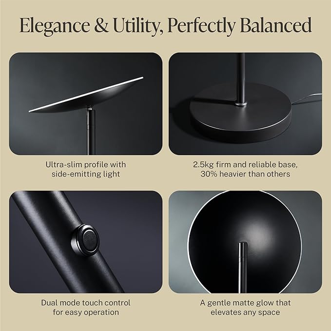 LED Torchiere Floor Lamp, 3200LM, 71" Tall Modern Torchiere Lamp in Zen Black, Stepless Dimming, Remote & Touch Control, Super Bright Light for Living Room and Bedroom, Heavy Stable Base