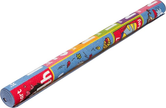 KC Cubs | Looney Tunes ABC Alphabet, Seasons, Months and Days of The Week Educational Learning & Game Play Area Non Slip Boy & Girl Kids Rug Carpet for Children Bedroom, Toddler Classroom & Baby Mat