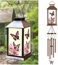 Retro Butterfly Decorative Wind Chime Gift, Solar-Powered Butterfly Wind Chimes, for Women Mom Grandmother, Garden Lawn Decorations, Thanksgiving Gifts