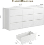 GarveeHome 9 Drawer Dresser for Bedroom, Wide Modern Chest of Drawers, Large Wood Dresser Wooden Storage Organizer for Living Room, Hallway Entryway