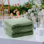 Tinideya 6 Pcs Flannel Fleece Throw Blanket Bulk 50 x 60 Inch Soft Fleece Blanket Warm Throw Blanket Coral Blankets for Couch Sofa Home Wedding Gifts Season (Sage Green)