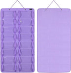 AROUY Sunglasses Organizer Storage, Hanging Dust Proof Wall Pocket Glasses Organizer - 16 Felt Slots Sunglass Organizer Holder with Metal Hook and Sturdy Rope (Dust Proof, Purple)