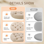 Meditation Floor Pillow, Round Floor Cushions for Adults, Button Tufted Seat Cushions for Yoga Tatami Living Room, Beige, 22 x 22 x 4 in