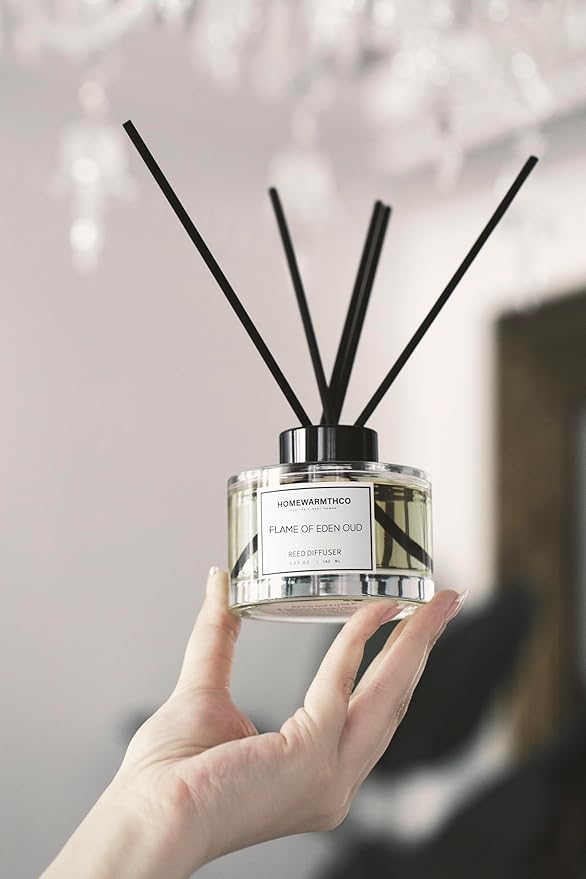 Reed Diffuser Set - Oud & Citrus 5.63 fl oz (160ml) Scented Diffuser with Sticks Luxury Fragrance for Home, Office & Bathroom Shelf Decor.