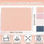 Newwiee 12 Pcs Fleece Throw Blankets Bulk 50'' x 60'' Oeko-tex Standard 100 Certified Spring Outdoor Wedding Guest Blankets Lightweight for Sleepover Donation Lap Pet Sofa Home (Pink Shades)