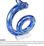 15" Tall Hand-Blown Murano-Style Glass Sculpture Statues Art Ornament Statue Figurines Home Decor Accent Piece Coastal Ocean Nautical Home Decor,Shelf,TV Stand,Tabletop Centerpieces,Wonderful Gift