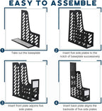 Glenmal 12 Pack Magazine Organizers Binder Organizer for Desk Plastic Vertical File Holder Magazine Racks Desk Accessories for Office, Home, or School (Black)