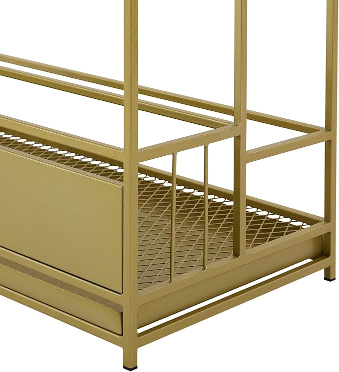 Umbrella Stands, Commercial Umbrella Holder with Removable Drip Tray (Gold)