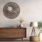 SIGNLEADER Metal Wall Art Decor Geometric Bronze Circle Landscape Modern Abstract Wall Sculpture Hangings Home Decoration for Living Room, Bedroom, Bathroom, Kitchen, Outdoor - 30" Bronze