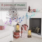 Christmas Snow Globe Lantern Crystal Glitter Lantern Features 8 Songs and 6-Hour Timer Function Ideal for Holiday Decorations and Gifts USB and Battery-Powered Snow Globe (Christmas Tree)