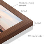 12x16 Picture Frame 3 Pack - Brown Poster Frame Display Pictures 8.5x11 with Mat or 12 x 16 Without Mat for Wall Hanging Horizontal and Vertical