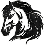 SIGNLEADER Metal Wall Art Decor Horse Minimalist Modern Abstract Wall Sculpture Hangings Home Decoration for Living Room, Bedroom, Bathroom, Kitchen, Outdoor - 24" Black
