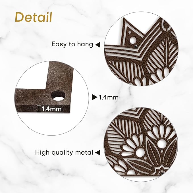 SIGNLEADER Metal Wall Art Decor Flower Minimalist Modern Abstract Wall Sculpture Hangings Home Decoration for Living Room, Bedroom, Bathroom, Kitchen, Outdoor - 30" Bronze