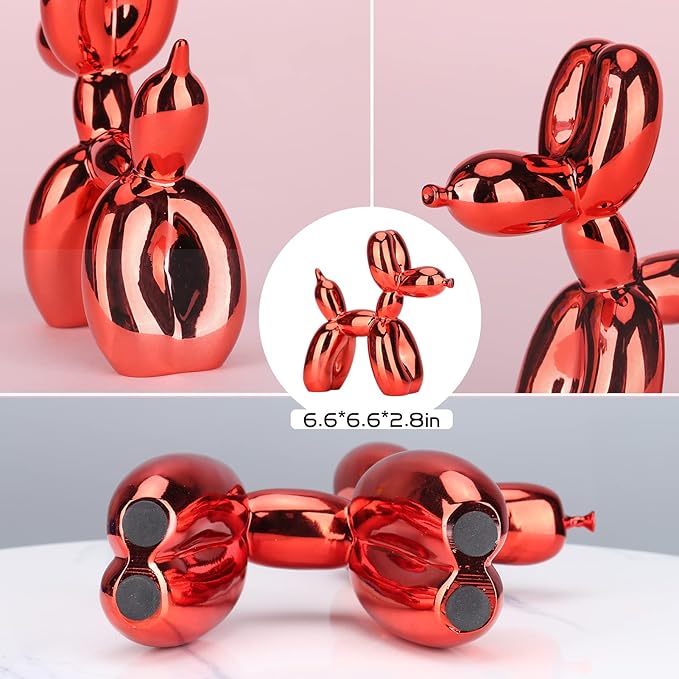 Silver Balloon Dog Decor,Balloon Animal Decor,Shelf Decor Preppy Room Decor,Cute Statue Home Decor, Bedroom Modern Sculpture Desk Decor,Office Gold Decorations Small Figurines