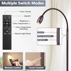 Reading Floor Lamp, 72" Tall LED Lamp with Flexible Gooseneck, Dimmable Zoomable Spotlight, Adjustable Color Beam Standing Lamp, Touch & Remote Control, Task Craft Living Room (Oil-Rubbed Bronze)