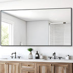 Black Bathroom Mirror for Wall, 30x60 Inch Rectangle Mirrors with Metal Frame, Modern Vanity Wall Mirror Decor for Entryway Hangs, Bathroom Living Room Horizontal or Vertical
