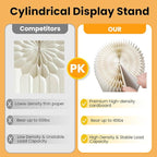 3Pcs Cylinder Display Stand - Foldable Paper Pedestal with Square Acrylic Plate for Shoes & Handbags, Retail Store, Boutique, Home & Wedding Decor, Party Events