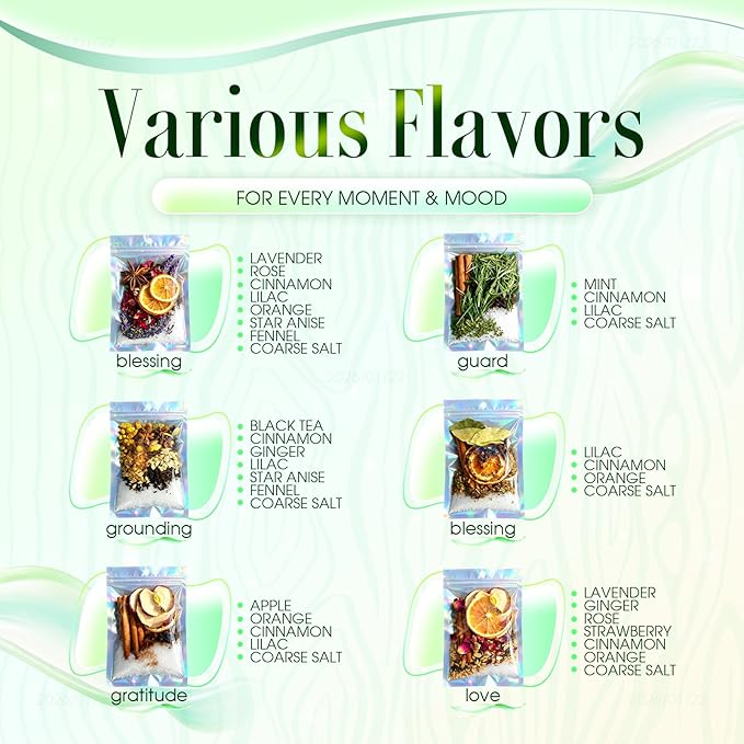 Intention Simmer Pot Blends, Reiki-Infused Simmer Pot Mix for Stove Potpourri, for Home Fragrance, Manifestation, and Energy Cleansing, Unique Mindfulness & Spiritual Gift Idea (6 PCS)