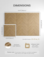 Fluxynara Large Felt Bulletin Board,Cork Board Alternative 70.87'' x 47.24'' Art Acoustical Wall Panels-6 Pack with 60 Adhesive Tabs,for Recording Studio/Home Offices-Natural Oak/Pyramid