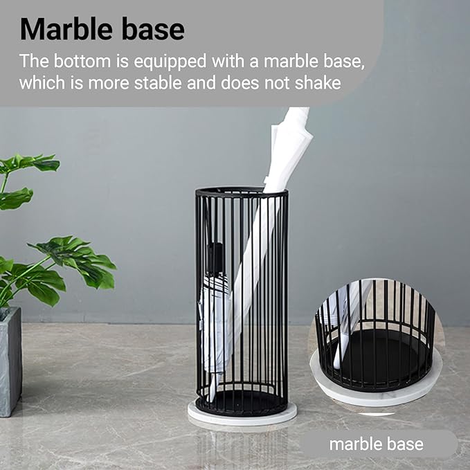Large Capacity Umbrella Stand Rack Commercial,Large Capacity Metal Upright Umbrella Storage Cylinder,Metal Standing Umbrellas Holder(White)