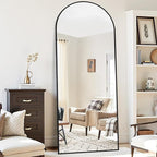 Suidia Arched Full Length Mirror, 59"x19" Floor Mirror Freestanding, Floor Standing Full Body Mirror with Stand for Bedroom, Hanging Leaning Mounted for Living Room Cloakroom, Black