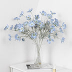 2 Pcs Artificial Fake Flowers Plants Cosmos Silk Flower Arrangements Wedding Bouquets Decorations Plastic Floral Table Centerpieces for Home Kitchen Garden Party Decor Approx 23.6'' High - Light Blue
