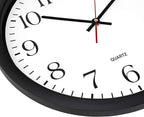 Bernhard Products Black Wall Clock, Silent Non Ticking - 16 Inch Extra Large Quality Quartz Battery Operated Round Easy to Read Home/Office/Business/Kitchen/Classroom/School Clocks