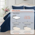 KASENTEX Queen XL Quilt Set 98"x98" – Soft Washed 3-Layer Lightweight Bedspread, Minimalist Nordic Design, All-Season Spring & Summer Quilt Set (1 Quilt + 2 Pillow Shams),Dress Dark Blue