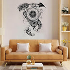 Metal Wall Art Dream Catcher Decor, Dream Catcher Wall Decor Large, Boho Wall Decor, Boho Dream Catcher, Dream Catcher Design, Metal Wall Decor, Interior Decor (Silver, 35.5"x31"/90x78cm)