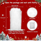 Christmas Fake Snow Decoration,17.6Oz(1 Bag) White Artificial Snow Cotton Fluffy Fake Snow for Mantle Village,Nativity Set,Faux Snow Christmas Tree Decor,Winter Indoor Home Decoration