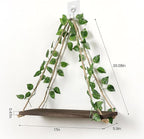 Shelf for Wall,Floating Shelves,Floating Shelves for Wall No Drilling,Adhesive Shelves,Command Strip Shelf,Room Decor Aesthetic,Plant Shelf Wall,Whimsical Decor,2-Piece Set(Green Leaf)