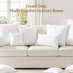 puredown® 16x16 Pillow Inserts Set of 2, Fluffy Overfilled Down Alternative Decorative Pillows, Soft Plush Throw Pillows for Couch, Sofa, Bed and Home Decor