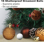 Bronze 3.2" Large Christmas Balls - Christmas Tree Decoration Ornaments Shatterproof Hanging Balls for Birthday Halloween Holiday Wedding Decorations Set of 18pcs