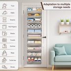 SLEEPING LAMB 10 Tiers Over The Door Shoe Organizer with Clear Deep Pockets, Hanging Shoe Rack for Door Storage 20 Pairs Sneakers Holder for Closet Hanger Boots, Grey