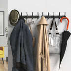 VAEHOLD Wall Hooks, Heavy Duty Aluminum Towel Hooks for Hanging Coat, Hat, Key, Clothes, Closet Hook Wall Mount for Kitchen, Bathroom, Office (“C“ Shape Coat 5 Hooks 2 Pack)