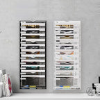 13 Tier Hanging Wall File Holder, Metal A4 Wall Mounted Document Holder, Vertical Hanging Mail Organizer, Magazine Storage Rack with Tray for Office Home Classroom, White