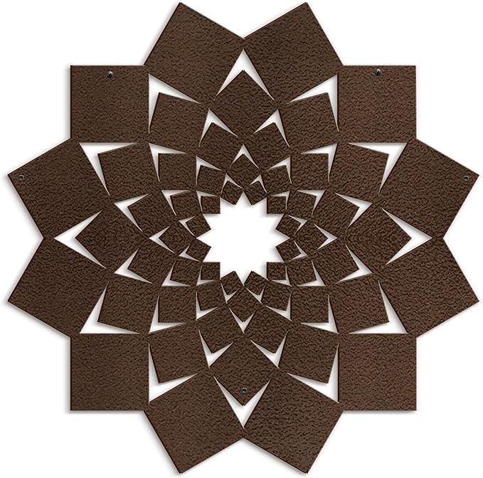 SIGNLEADER Metal Wall Art Decor Abstract Lotus Flower Minimalist Modern Abstract Wall Sculpture Hangings Home Decoration for Living Room, Bedroom, Bathroom, Kitchen, Outdoor - 18" Bronze
