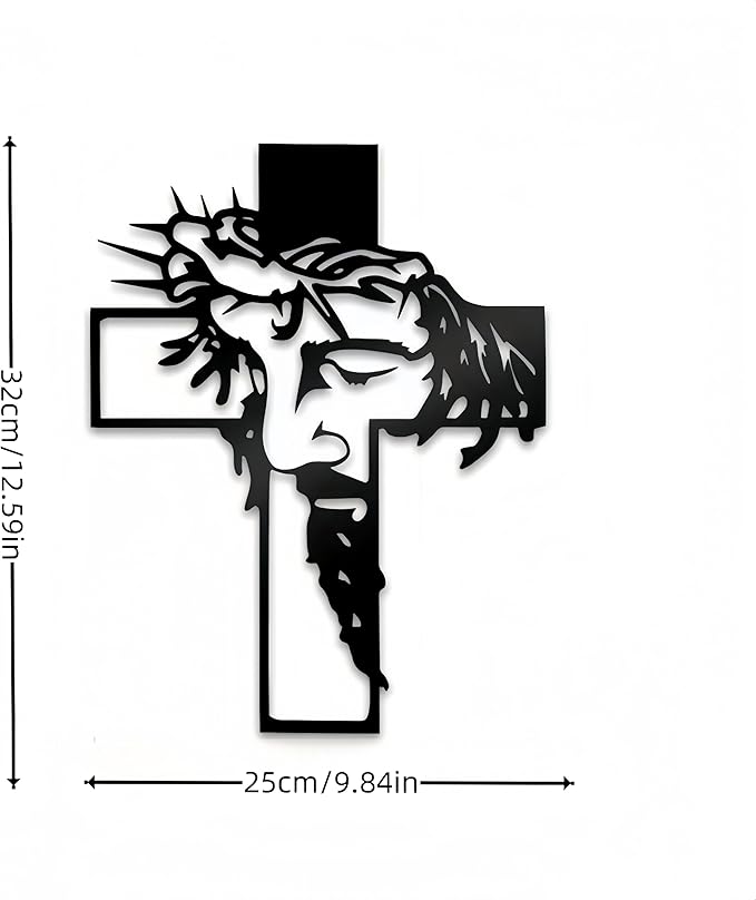 Black Jesus Crosses Wall Decor Christian Gifts for Women Suitable For Christmas Religious Home Living Room Meaningful Religious Gift for Mom, Grandma, Friends & Believers 9.84 * 12.59inch