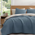 WRENSONGE Twin Quilt-2 Pieces Lightweight Bedspreads Oxford Blue Twin Quilt Bedding Set for All Seasons, Soft Summer Coverlet Suitable for Bed, Couch, Quilt Blanket
