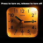 Small Battery Operated Analog Travel Alarm Clock Silent Non Ticking, Gentle Wake, Ascending Beep Sounds, Snooze,Lighted on Demand, Easy Set(Black)