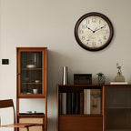 12 Inch Wall Clocks Battery Operated Silent Non-Ticking Analog Wall Clock Vintage Retro Rustic Style Decorative for Living Room Kitchen Home Office(Bronze)