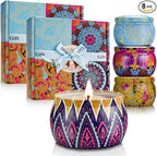 Candle Gift Set Bundle for Women, 2 Sets of 4 Scented Candles (8 Total), 8% Essential Oils, 240H Long Burning Aromatherapy Candles for Home
