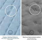 KASENTEX Oversized Queen Quilt Set 102"x106" – Soft Washed 3-Layer Lightweight Bedspread, Minimalist Nordic Design, All-Season Spring & Summer Quilt Set (1 Quilt + 2 Pillow Shams), Grey Blue