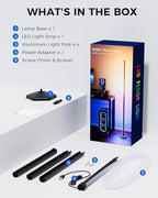 Corner LED RGB Floor Lamp, Smart Dimmable Corner Light with Music Sync, Color Changing Ambient Lighting with App and Remote Control, for Bedroom, Living Room Gaming Room