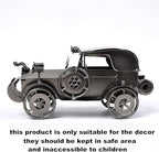 Metal Antique Vintage Car Model QBOSO Handcrafted Collections Collectible Vehicle Toys for Bar or Home Decor Decoration Great Birthday Gift (Black-Silver, Large
